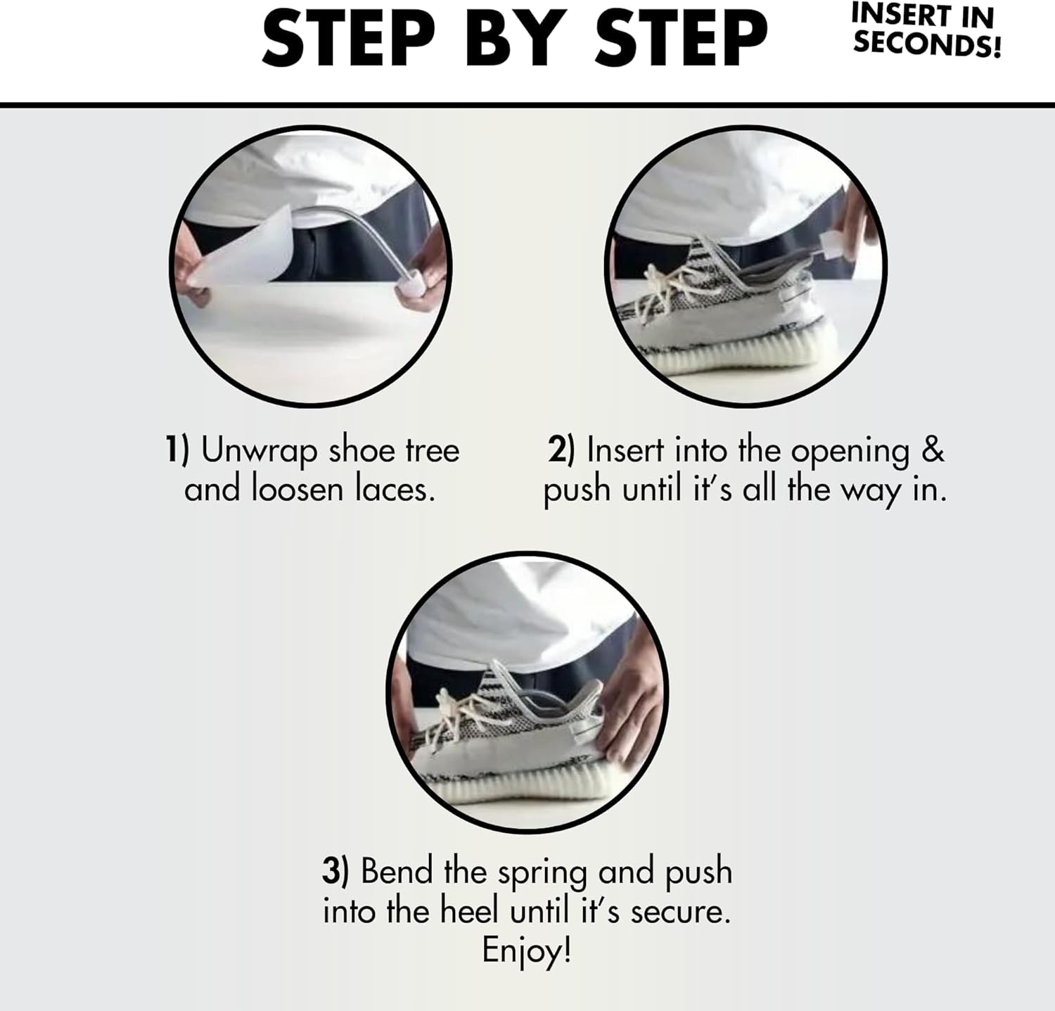 Three seals indicating trust, free shipping, and guarantee, with 'SNEAKERSOUL' written below.