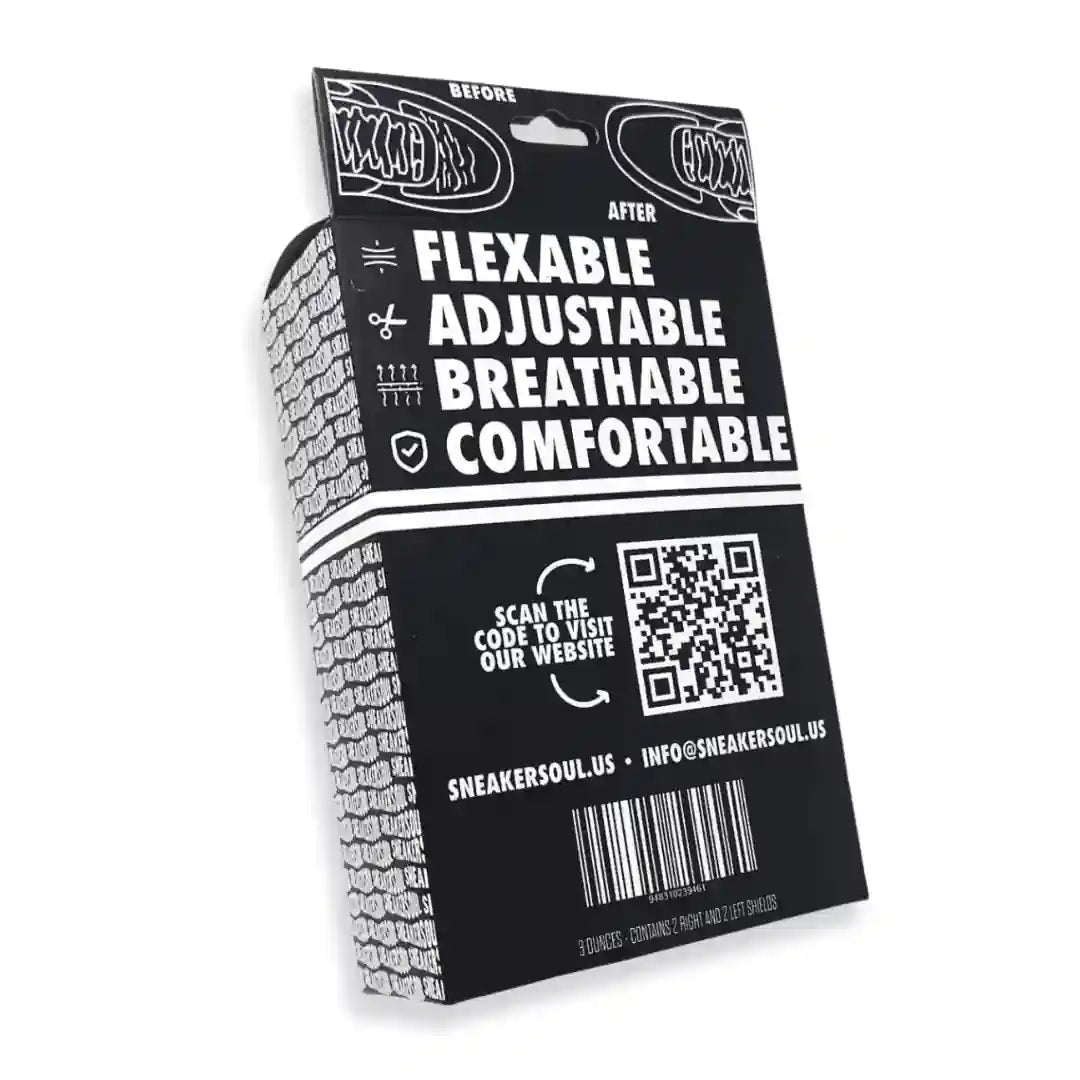 Three seals indicating trust, free shipping, and guarantee, with 'SNEAKERSOUL' written below.